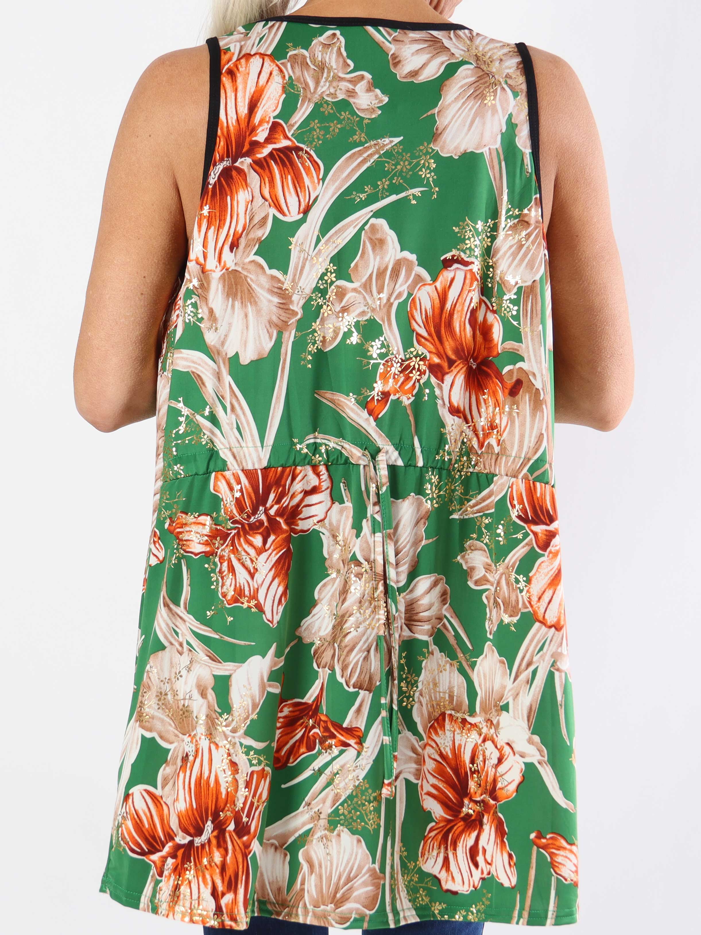 Palma Spring - Lang mønstret plus size tunika i elastisk stof